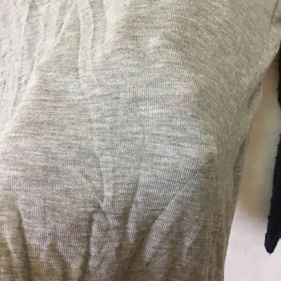 Gray Navy Lightweight Knit Distress Detailing Top - Picture 11 of 12